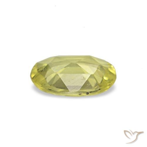 0.45캐럿 천연 라이트 옐로우 사파이어, 타원형 컷, 6×4.2 mm, VVS-VS
