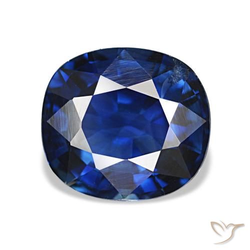 2.25캐럿 천연 트와일라잇 블루 사파이어, 쿠션 컷, 8×7.3 mm, VS