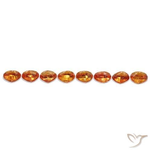 5.34캐럿 천연 미디엄 오렌지 사파이어 보석, 트릴리언, 5.1×5.1 mm, VVS