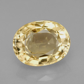 5.28캐럿 천연 옐로우 스카폴라이트, 타원형 컷, 12.3×9.7 mm, VS