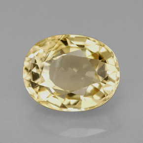 5.28캐럿 천연 옐로우 스카폴라이트, 타원형 컷, 12.3×9.7 mm, VS