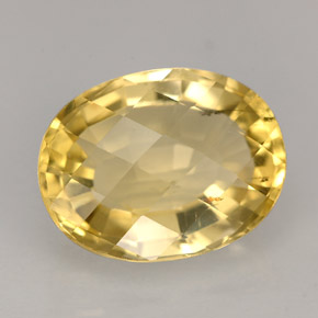 5.95캐럿 천연 옐로우 스카폴라이트, 타원형 컷, 13.4×10.5 mm, VS