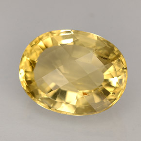 5.95캐럿 천연 옐로우 스카폴라이트, 타원형 컷, 13.4×10.5 mm, VS