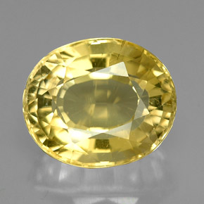 4.81캐럿 천연 옐로우 스카폴라이트, 타원형 컷, 11.8×10 mm, VS