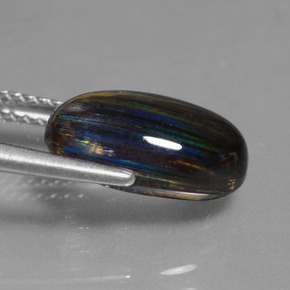 3.89캐럿 천연 레인보우 컬러 스카폴라이트, 타원형 컷, 12.1×8 mm, 투명한