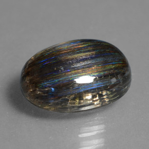 4.07캐럿 천연 레인보우 컬러 스카폴라이트, 타원형 컷, 11.5×9.2 mm, 투명한