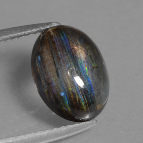 3.85캐럿 천연 레인보우 컬러 스카폴라이트, 타원형 컷, 11.2×8.3 mm, 투명한