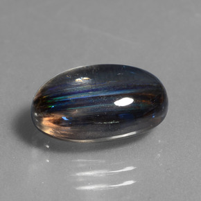 5.76캐럿 천연 레인보우 컬러 스카폴라이트, 타원형 컷, 13.7×9.1 mm, 투명한