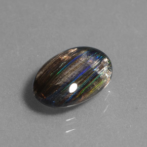 2.59캐럿 천연 레인보우 컬러 스카폴라이트, 타원형 컷, 11.7×8.2 mm, 투명한
