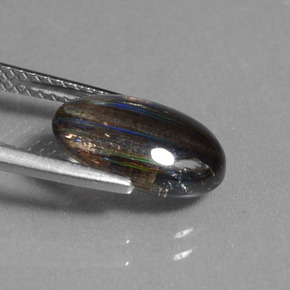 2.59캐럿 천연 레인보우 컬러 스카폴라이트, 타원형 컷, 11.7×8.2 mm, 투명한