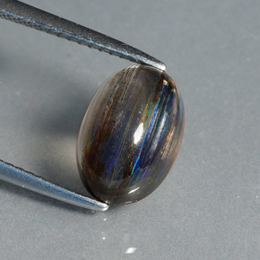 3.70캐럿 천연 레인보우 컬러 스카폴라이트, 타원형 컷, 10.8×7.5 mm, 투명한