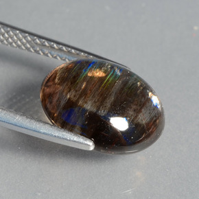 4.21캐럿 천연 레인보우 컬러 스카폴라이트, 타원형 컷, 11.6×10 mm, 투명한