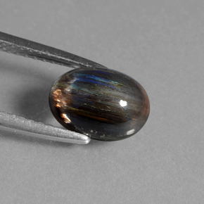 2.17캐럿 천연 레인보우 컬러 스카폴라이트, 타원형 컷, 9.2×6.5 mm, 투명한