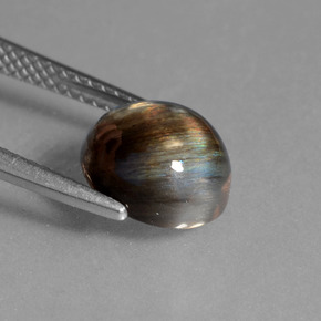 2.72캐럿 천연 레인보우 컬러 스카폴라이트, 타원형 컷, 9.2×8.6 mm, 투명한