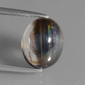 4.52캐럿 천연 레인보우 컬러 스카폴라이트, 타원형 컷, 10.4×8.4 mm, 투명한