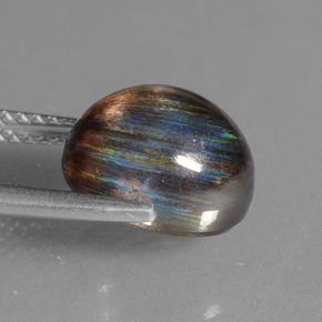 4.52캐럿 천연 레인보우 컬러 스카폴라이트, 타원형 컷, 10.4×8.4 mm, 투명한