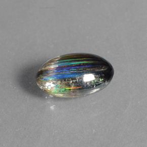 1.45캐럿 천연 레인보우 컬러 스카폴라이트, 타원형 컷, 9.2×5.9 mm, 투명한