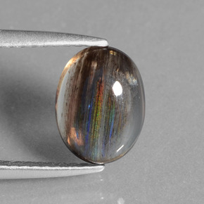 2.00캐럿 천연 레인보우 컬러 스카폴라이트, 타원형 컷, 9.2×7 mm, 투명한