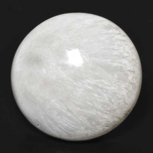 24.42캐럿 천연 오프 화이트 스콜레사이트, 라운드 컷, 불투명체