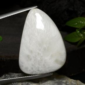 20.10캐럿 천연 화이트 스콜레사이트, 멋진 모양, 28.4×20.5 mm, 불투명체