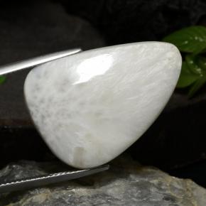 20.10캐럿 천연 화이트 스콜레사이트, 멋진 모양, 28.4×20.5 mm, 불투명체