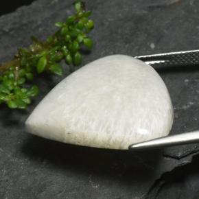 17.14캐럿 천연 하얀색 스콜레사이트, 배 모양, 불투명체