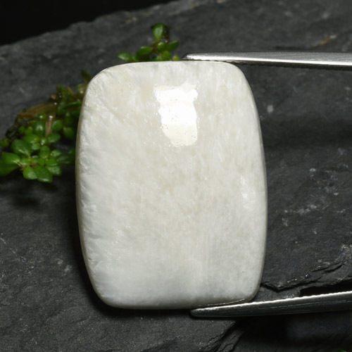17.38캐럿 천연 밝은 회백색 스콜레사이트, 멋진 모양, 24.7×19.1 mm, 불투명체