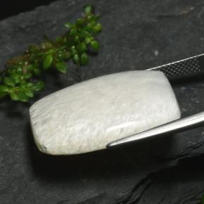 17.38캐럿 천연 밝은 회백색 스콜레사이트, 멋진 모양, 24.7×19.1 mm, 불투명체