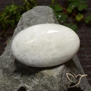 29.06캐럿 천연 라이트 화이트 스콜레사이트, 타원형 컷, 불투명체