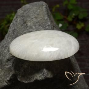 29.06캐럿 천연 라이트 화이트 스콜레사이트, 타원형 컷, 불투명체