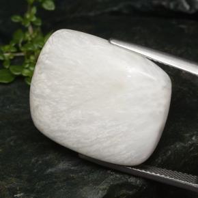 20.75캐럿 천연 화이트 스콜레사이트, 쿠션 컷, 24.4×19.9 mm, 불투명체