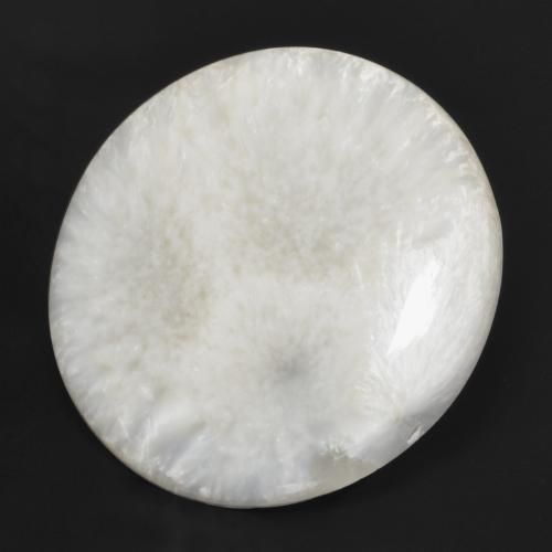 28.29캐럿 천연 따뜻한 화이트 스콜레사이트, 라운드 컷, 28.56 mm, 불투명체