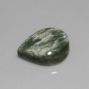8.63캐럿 천연 그린 세라피나이트, 배 모양, 16.4×12 mm, 불투명체