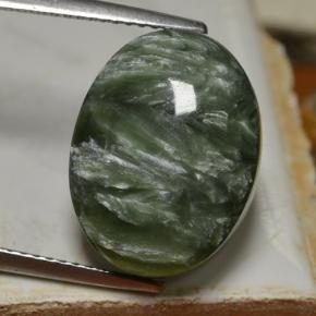 9.70캐럿 천연 그린 세라피나이트, 타원형 컷, 15.9×12 mm, 불투명체