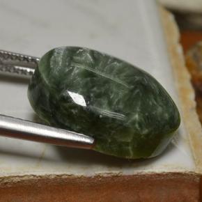 9.70캐럿 천연 그린 세라피나이트, 타원형 컷, 15.9×12 mm, 불투명체