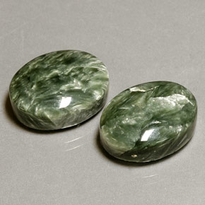 캐럿 천연 그린 세라피나이트 보석, 타원형 컷, 15.9×12.1 mm, 불투명체