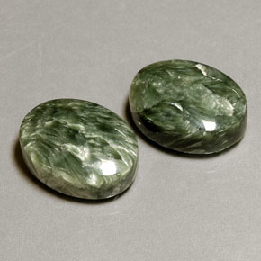 캐럿 천연 그린 세라피나이트 보석, 타원형 컷, 15.9×12.1 mm, 불투명체