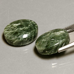 캐럿 천연 그린 세라피나이트 보석, 타원형 컷, 15.9×12.1 mm, 불투명체
