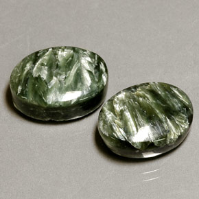 캐럿 천연 그린 세라피나이트 보석, 타원형 컷, 15.8×12 mm, 불투명체