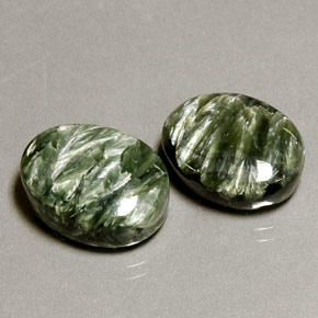 캐럿 천연 그린 세라피나이트 보석, 타원형 컷, 15.8×12 mm, 불투명체