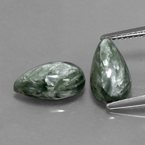 캐럿 천연 그린 세라피나이트 보석, 배 모양, 11.2×6.3 mm, 불투명체