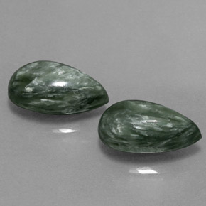 캐럿 천연 그린 세라피나이트 보석, 배 모양, 11.2×6.3 mm, 불투명체