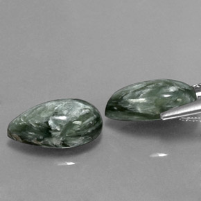 캐럿 천연 그린 세라피나이트 보석, 배 모양, 11.2×6.3 mm, 불투명체