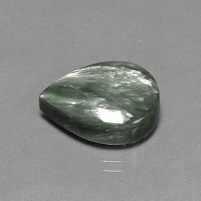 8.33캐럿 천연 그린 세라피나이트, 배 모양, 16.4×12 mm, 불투명체
