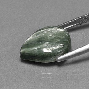 8.33캐럿 천연 그린 세라피나이트, 배 모양, 16.4×12 mm, 불투명체