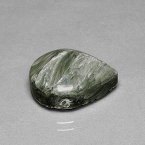 8.53캐럿 천연 그린 세라피나이트, 배 모양, 16.4×12 mm, 불투명체