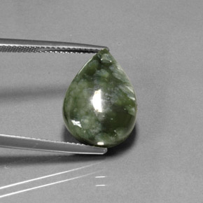 8.25캐럿 천연 그린 세라피나이트, 배 모양, 16.4×12.1 mm, 불투명체