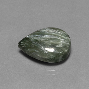 7.95캐럿 천연 그린 세라피나이트, 배 모양, 16.2×11.8 mm, 불투명체