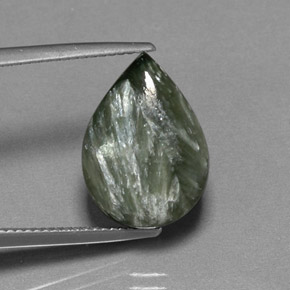 7.95캐럿 천연 그린 세라피나이트, 배 모양, 16.2×11.8 mm, 불투명체