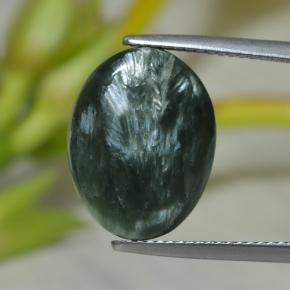 7.43캐럿 천연 그린 세라피나이트, 타원형 컷, 15.9×12 mm, 불투명체